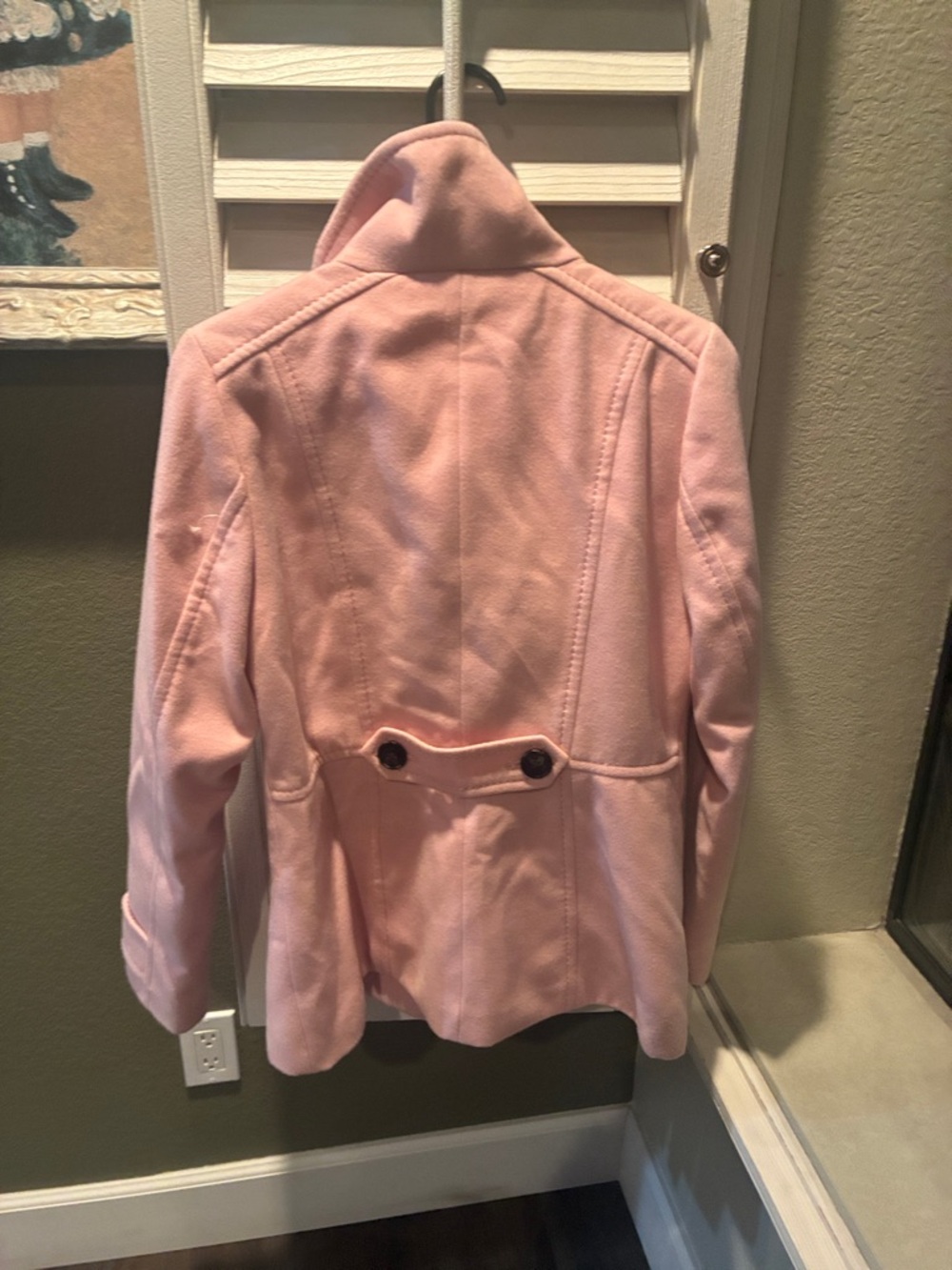 H&M Blush Pink Double-Breasted Pea Coat - Picture 4 of 7